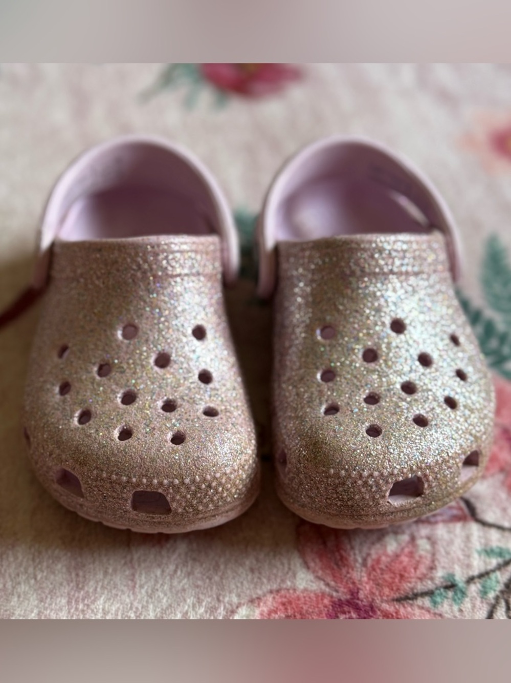 Kids Purple Glitter Crocs